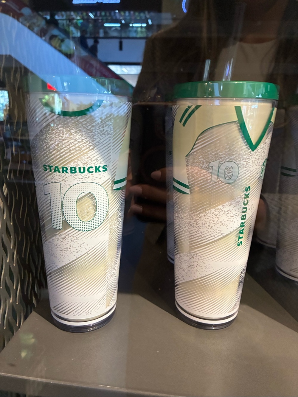 Starbucks White & Green 10th Anniversary Tumbler Set